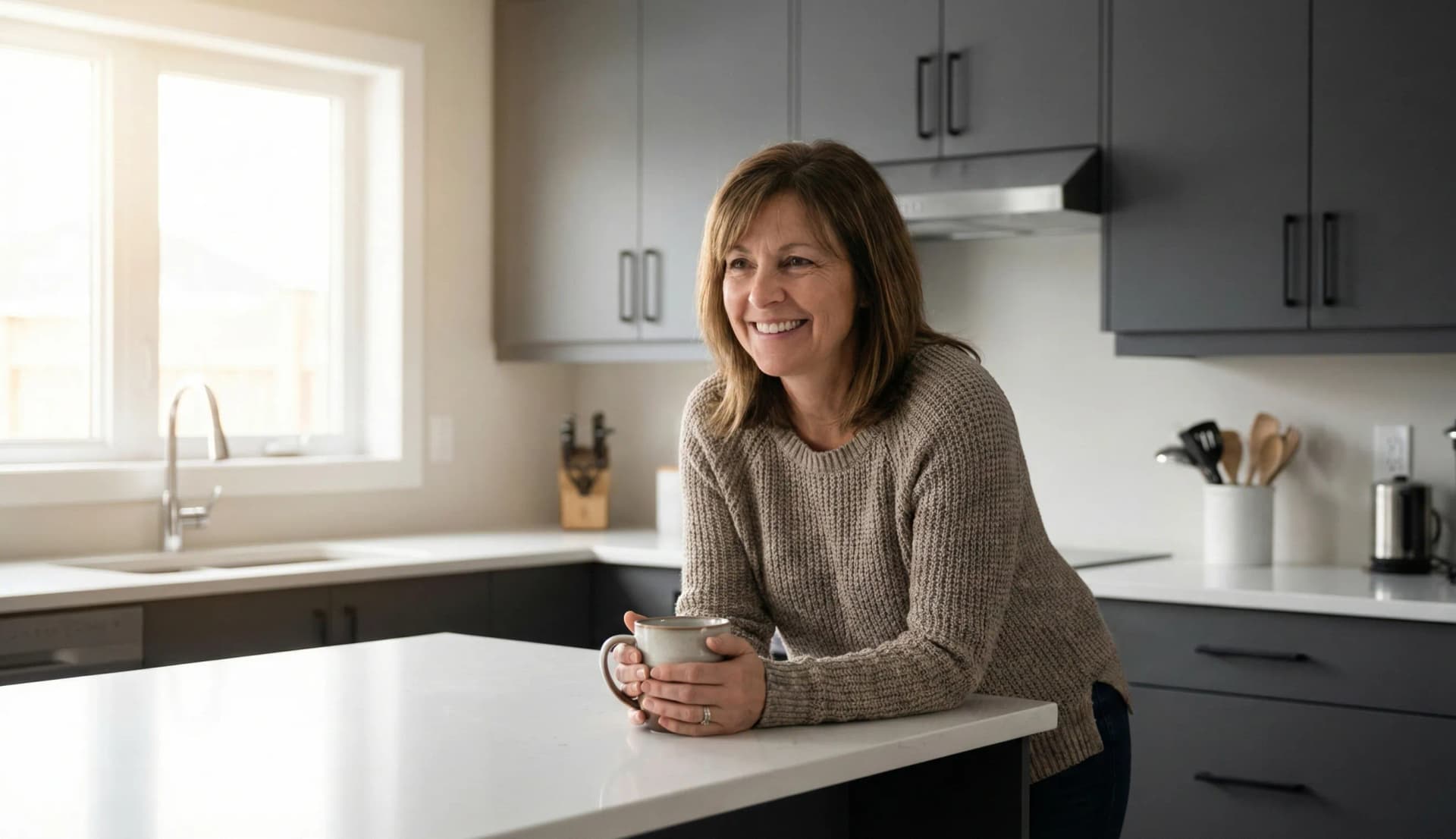 Professional kitchen cabinet wrapping service in Toronto - matte grey vinyl wrap transformation